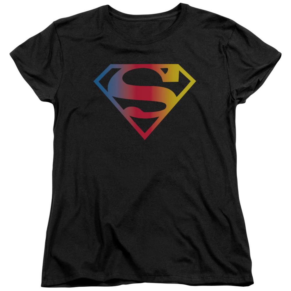 Superman Gradient Superman Logo Women's 18/1 Cotton SS T