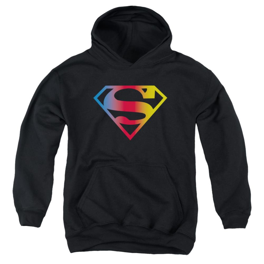 Superman Gradient Superman Logo Youth Cotton Poly Pull-Over Hoodie