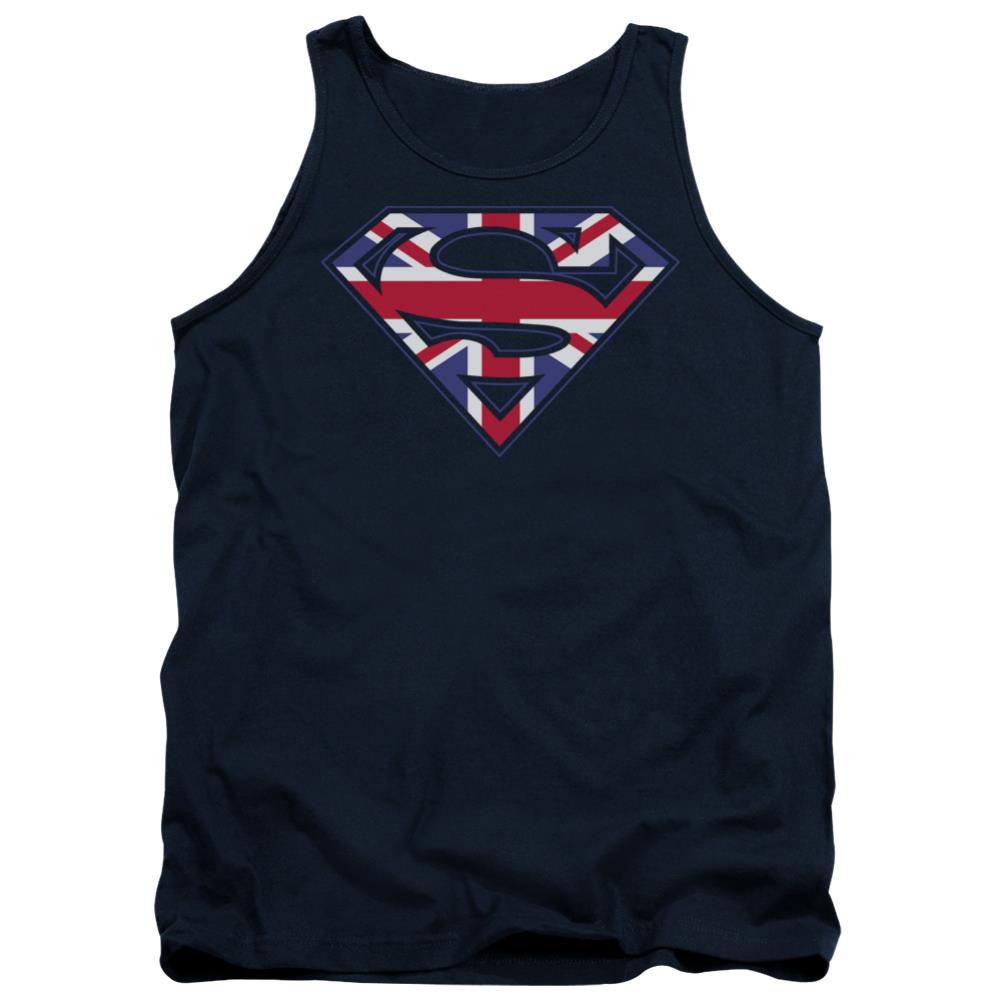 Superman Great Britian Shield Men's 18/1 Cotton Tank Top