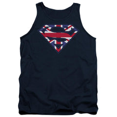 Superman Great Britian Shield Men's 18/1 Cotton Tank Top