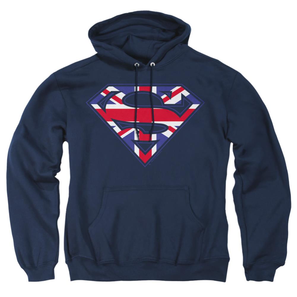Superman Great Britian Shield Men's Pull-Over 75 25 Poly Hoodie