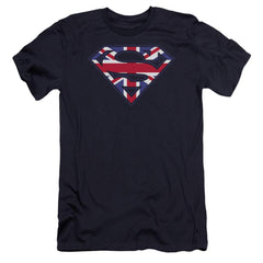 Superman Great Britian Shield Men's Ultra-Soft 30/1 Cotton Slim SS T