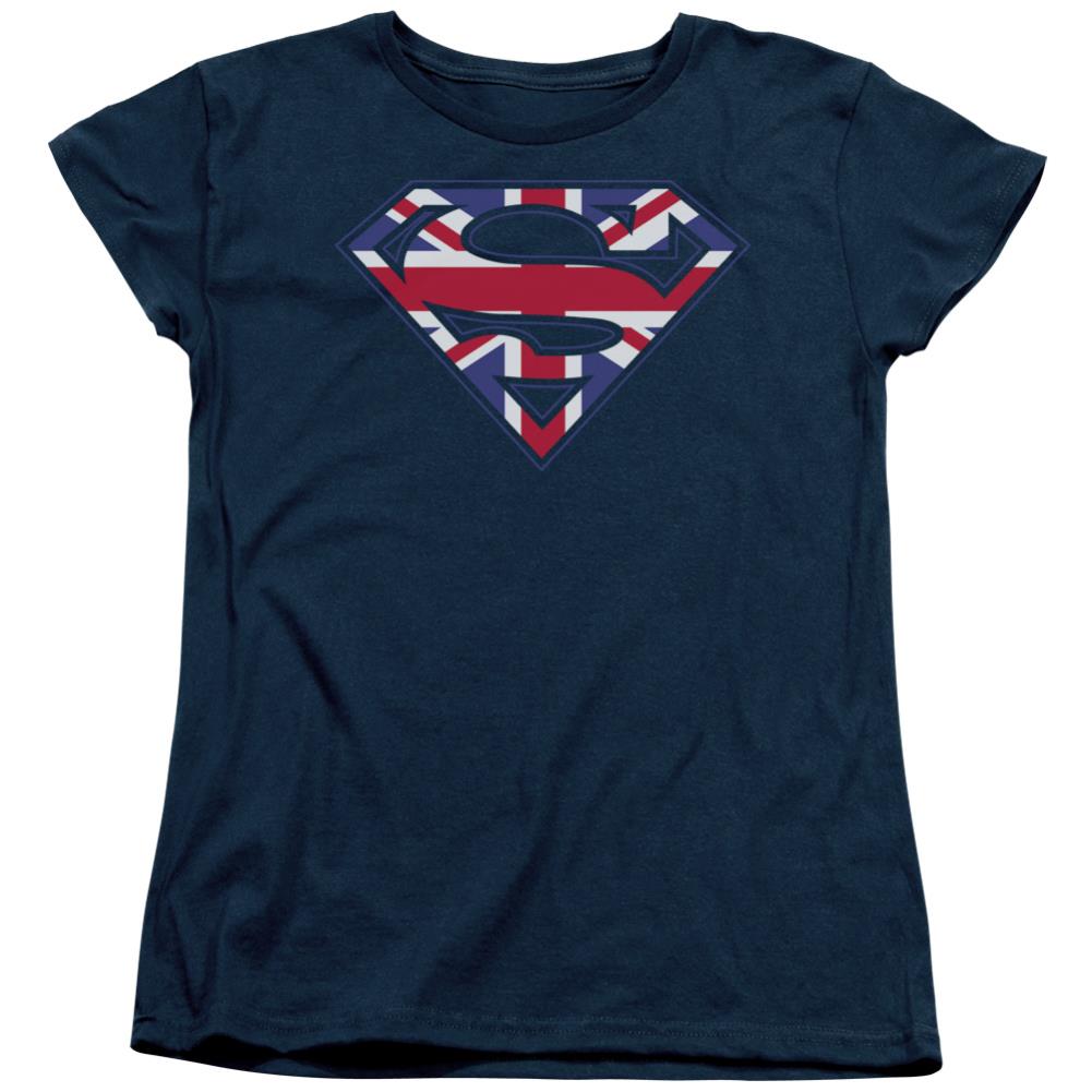 Superman Great Britian Shield Women's 18/1 Cotton SS T