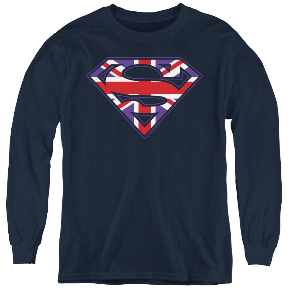 Superman Great Britian Shield Youth LS T