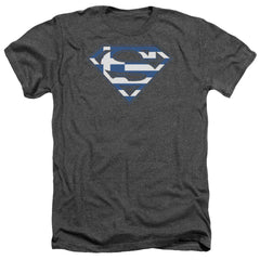 Superman Greek Shield Men's 30/1 Heather 60 40 Poly SS T