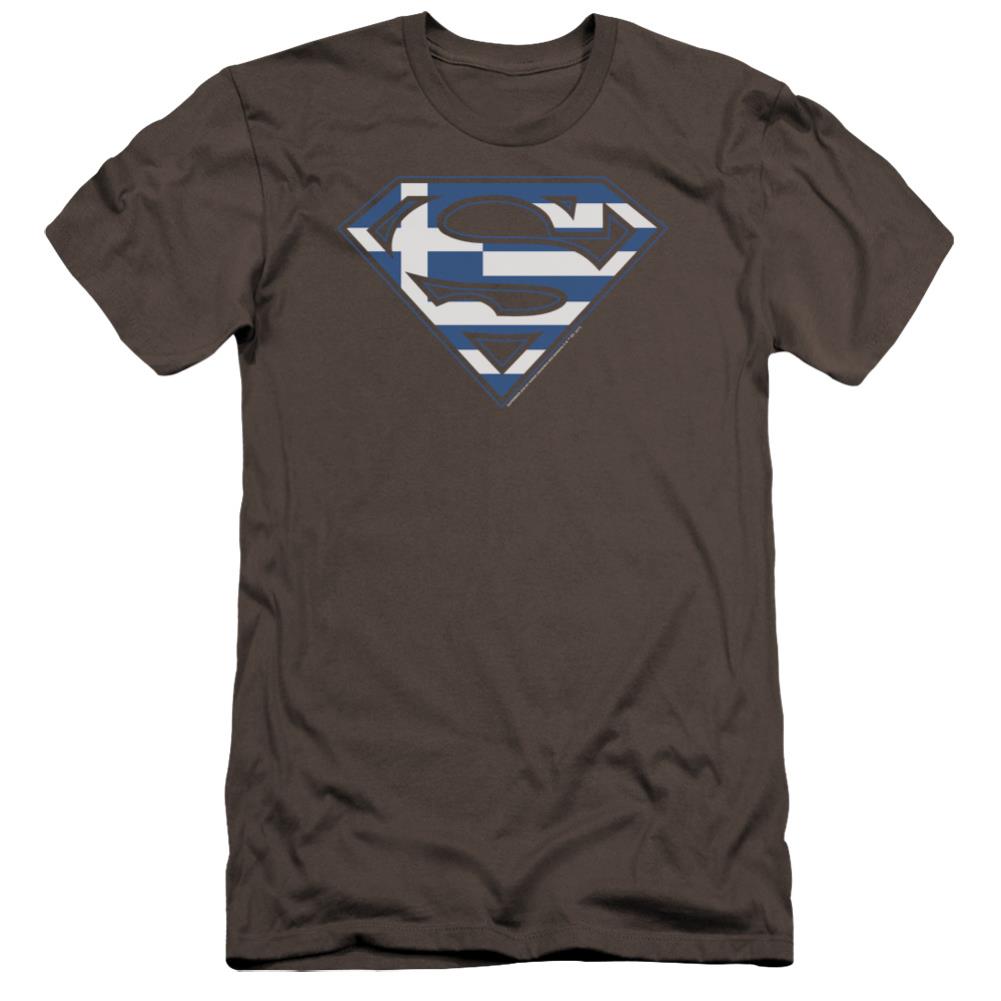 Superman Greek Shield Men's Ultra-Soft 30/1 Cotton Slim SS T
