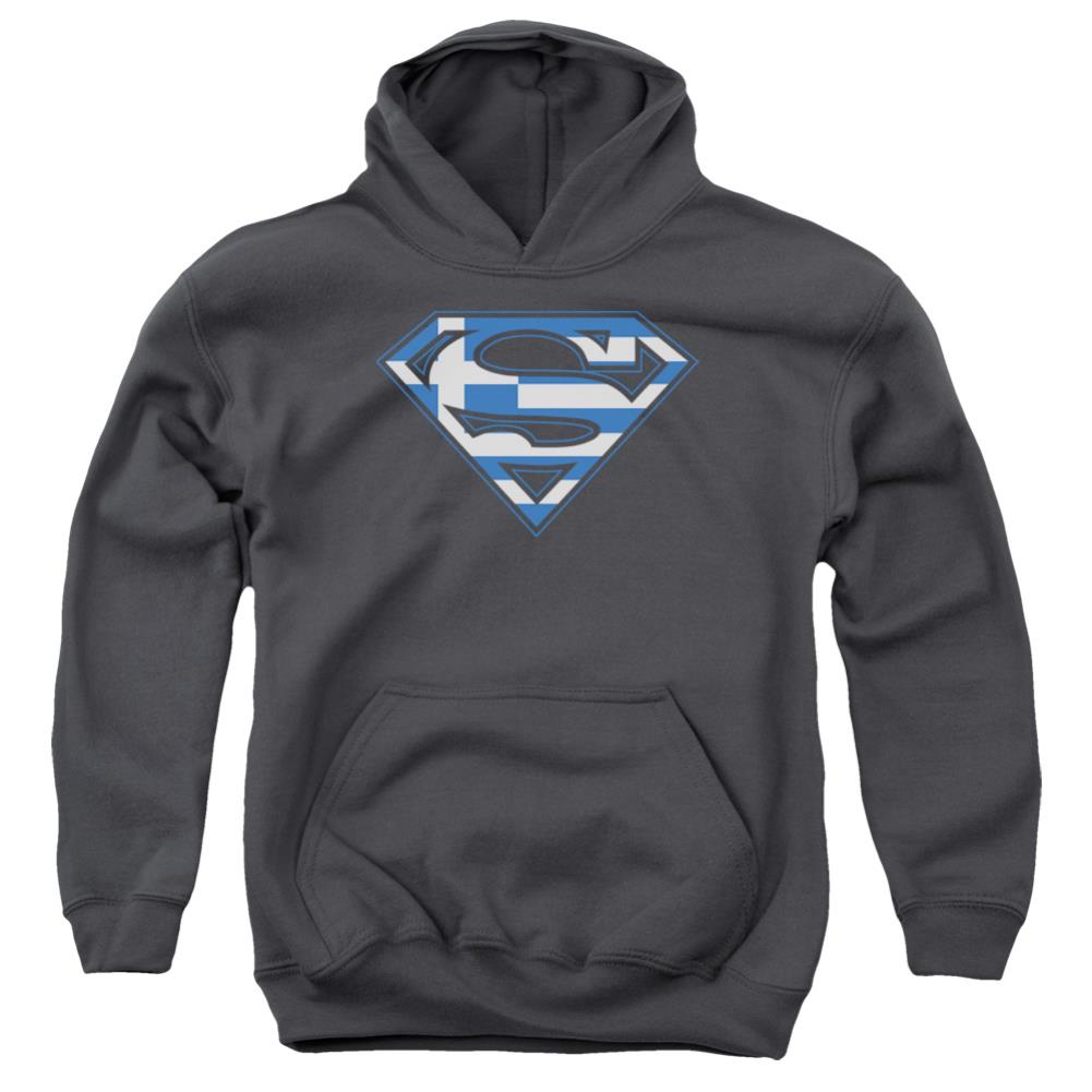 Superman Greek Shield Youth Cotton Poly Pull-Over Hoodie