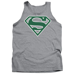 Superman Green & White Shield Men's 18/1 Cotton Tank Top