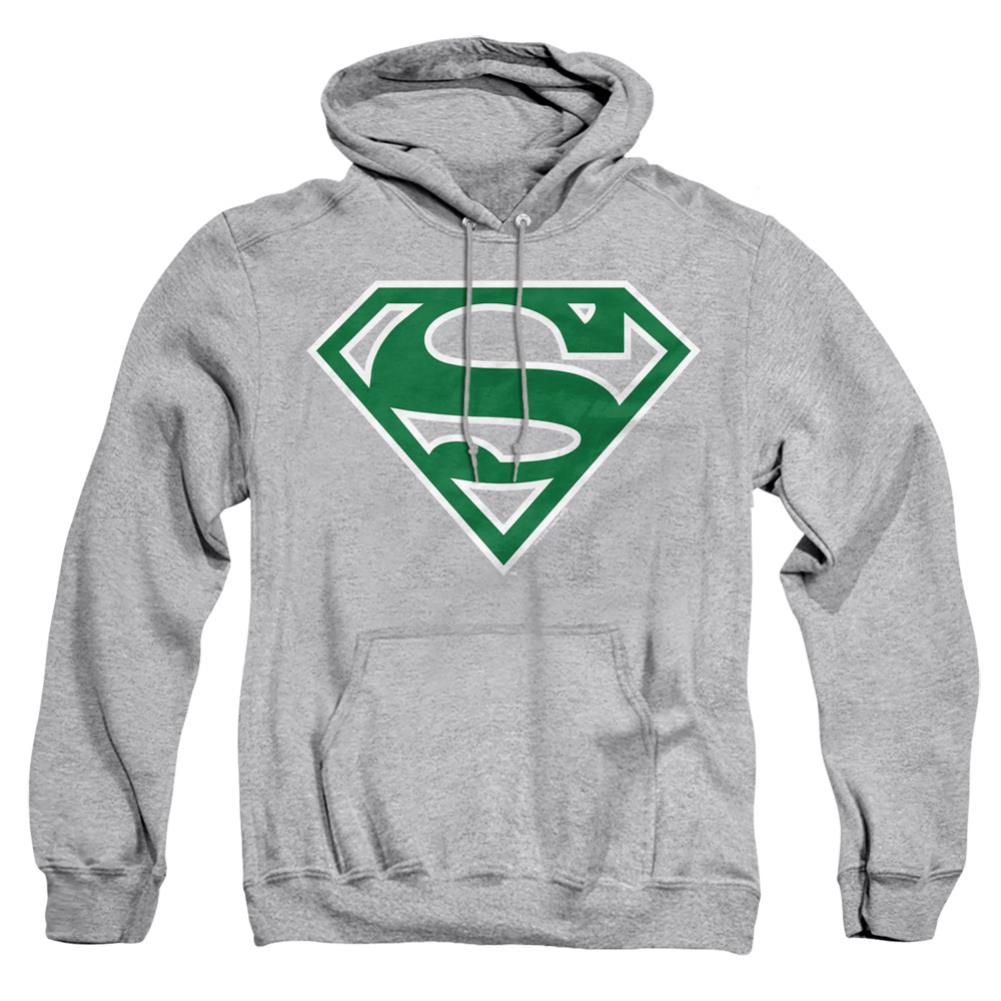 Superman Green & White Shield Men's Pull-Over 75 25 Poly Hoodie
