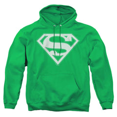 Superman Green & White Shield Men's Pull-Over 75 25 Poly Hoodie