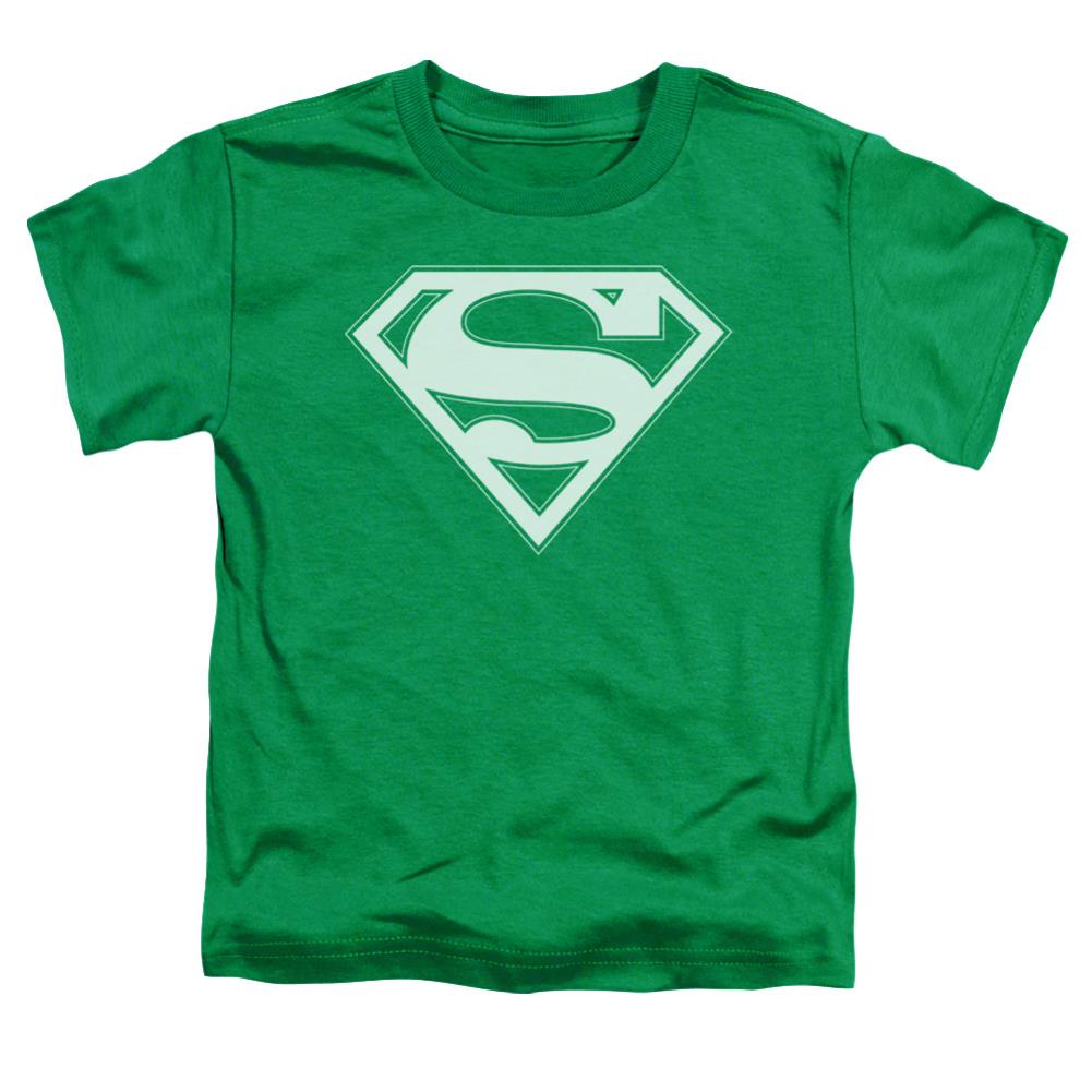 Superman Green & White Shield Toddler 18/1 Cotton SS T