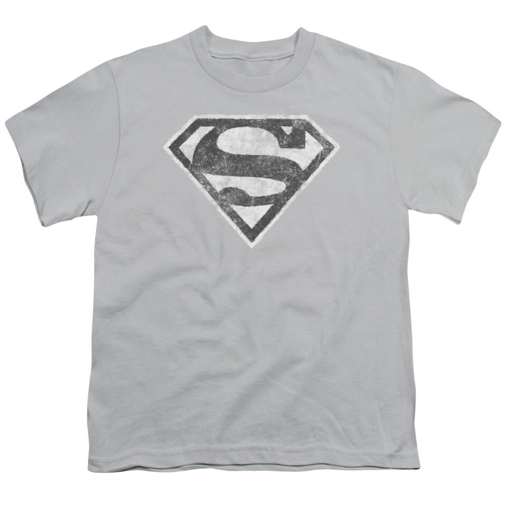 Superman Grey S Youth 18/1 100% Cotton SS T