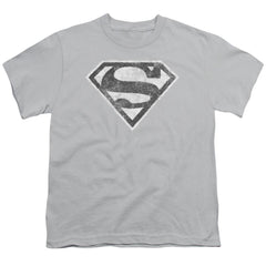 Superman Grey S Youth 18/1 100% Cotton SS T