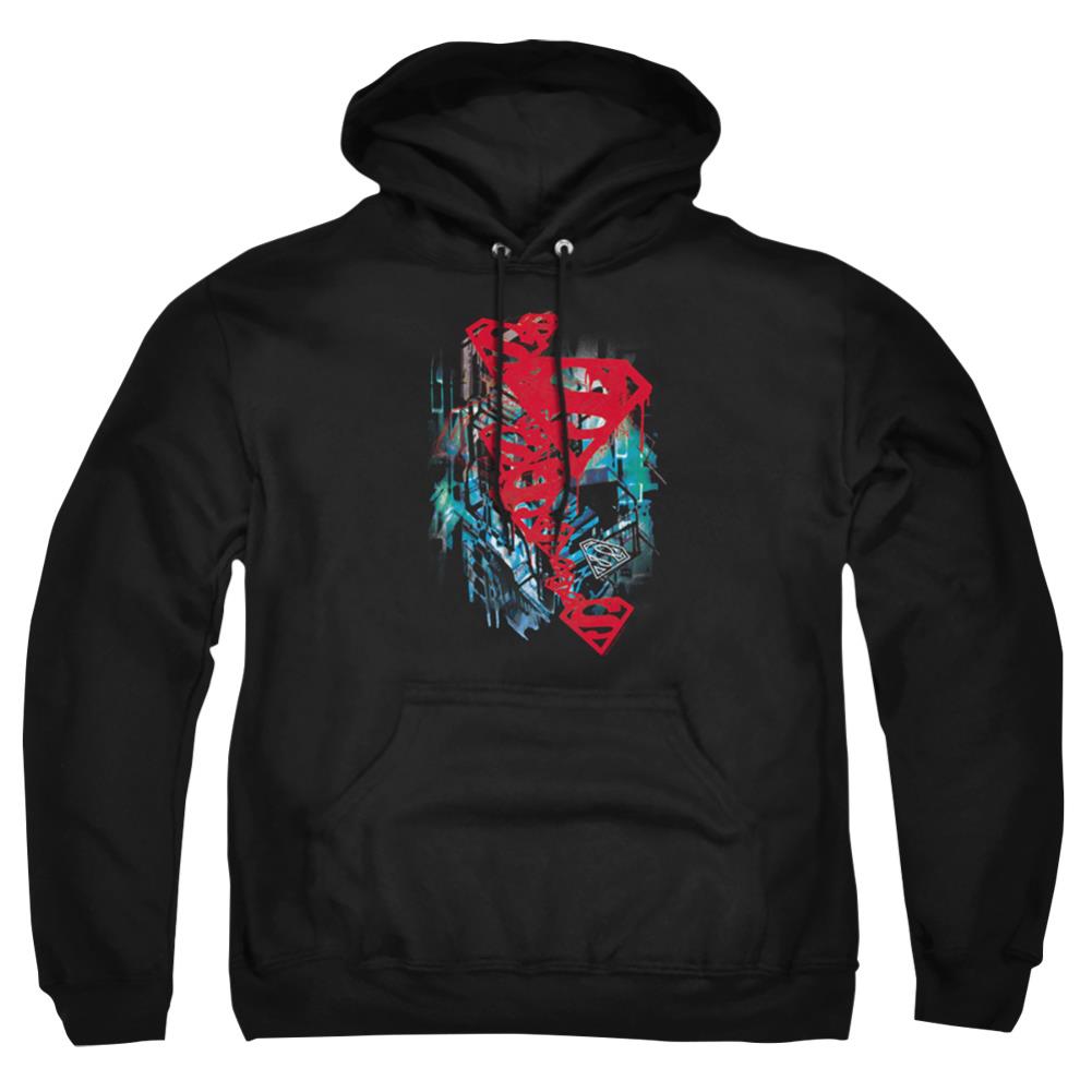 Superman Gritty Men's Pull-Over 75 25 Poly Hoodie