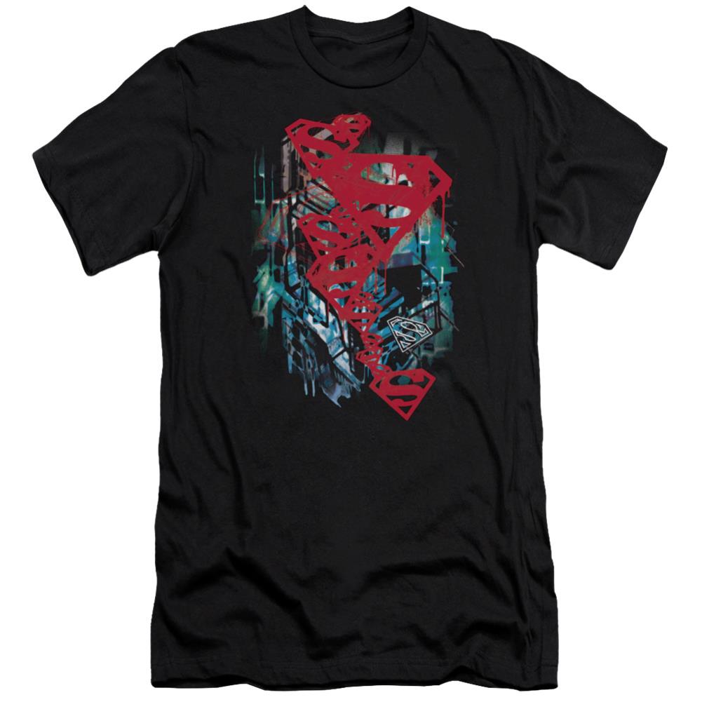Superman Gritty Men's Ultra-Soft 30/1 Cotton Slim SS T