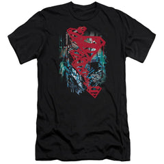 Superman Gritty Men's Ultra-Soft 30/1 Cotton Slim SS T