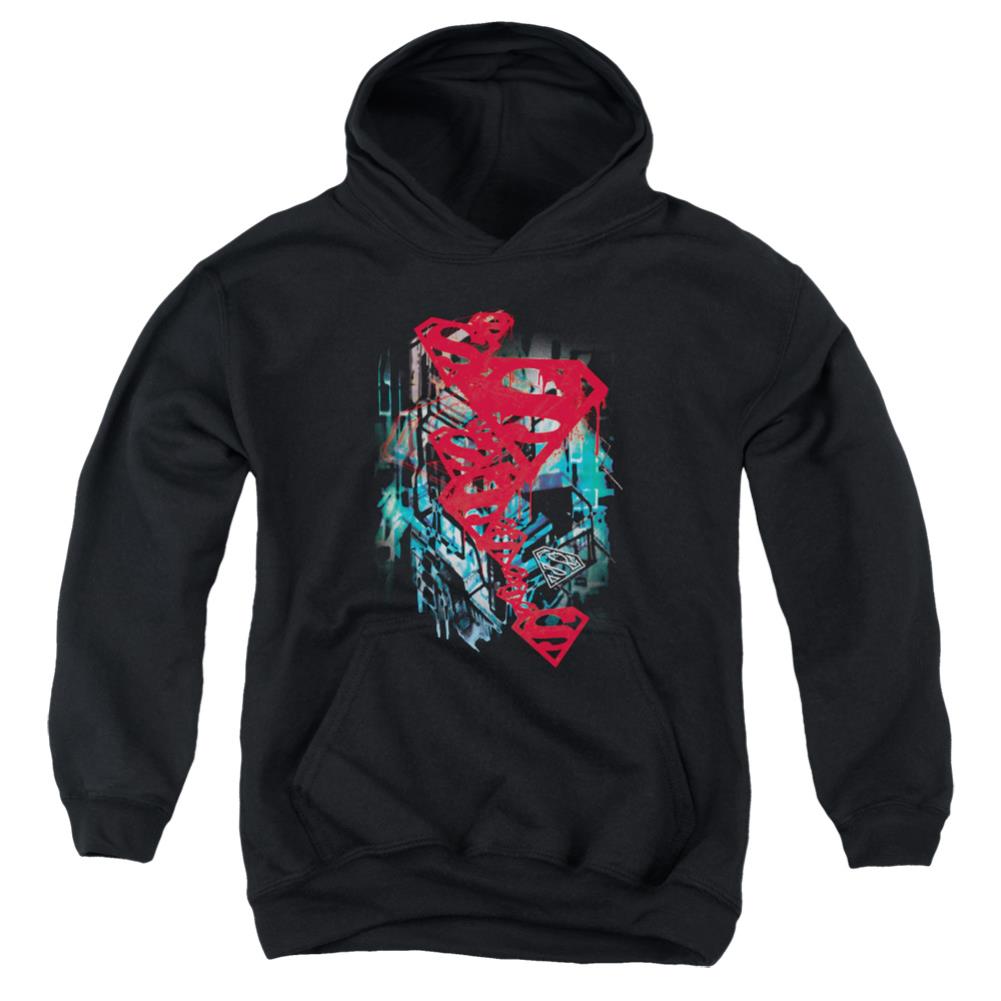 Superman Gritty Youth Cotton Poly Pull-Over Hoodie
