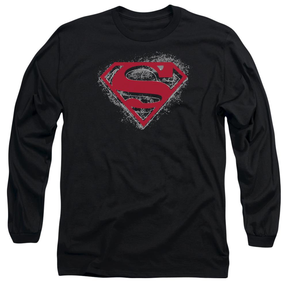 Superman Hardcore Noir Shield Men's 18/1 Cotton LS T