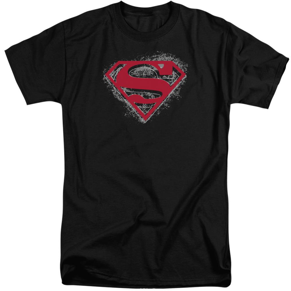 Superman Hardcore Noir Shield Men's 18/1 Tall Cotton SS T