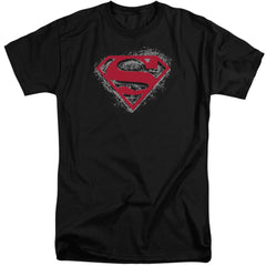Superman Hardcore Noir Shield Men's 18/1 Tall Cotton SS T