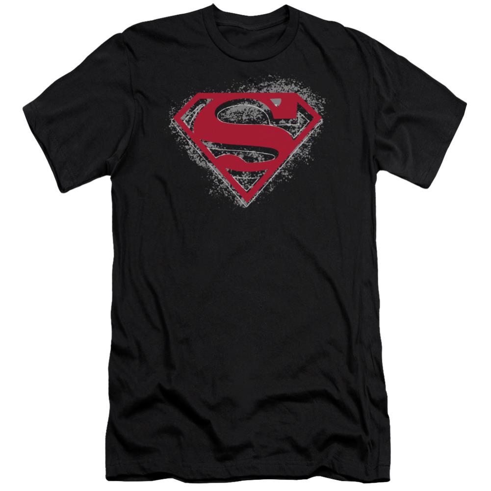 Superman Hardcore Noir Shield Men's Ultra-Soft 30/1 Cotton Slim SS T