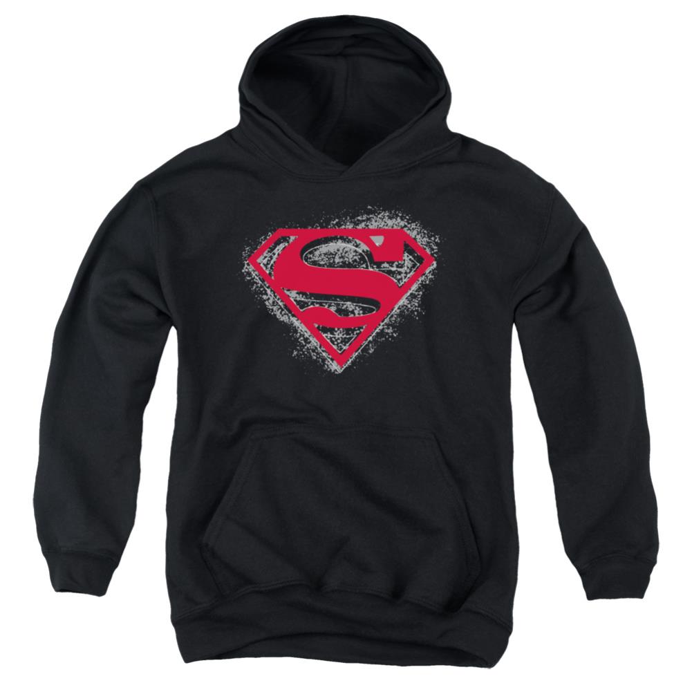 Superman Hardcore Noir Shield Youth Cotton Poly Pull-Over Hoodie