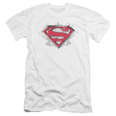 Superman Hastily Drawn Shield Men's Ultra-Soft 30/1 Cotton Slim SS T