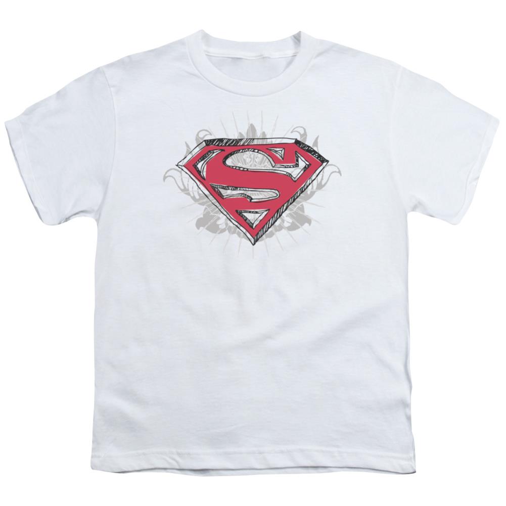 Superman Hastily Drawn Shield Youth 18/1 100% Cotton SS T