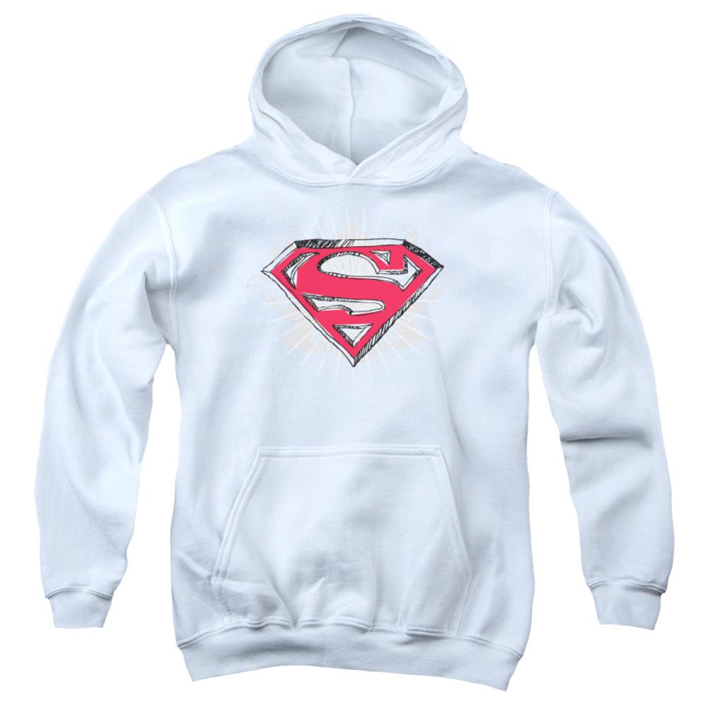 Superman Hastily Drawn Shield Youth Cotton Poly Pull-Over Hoodie