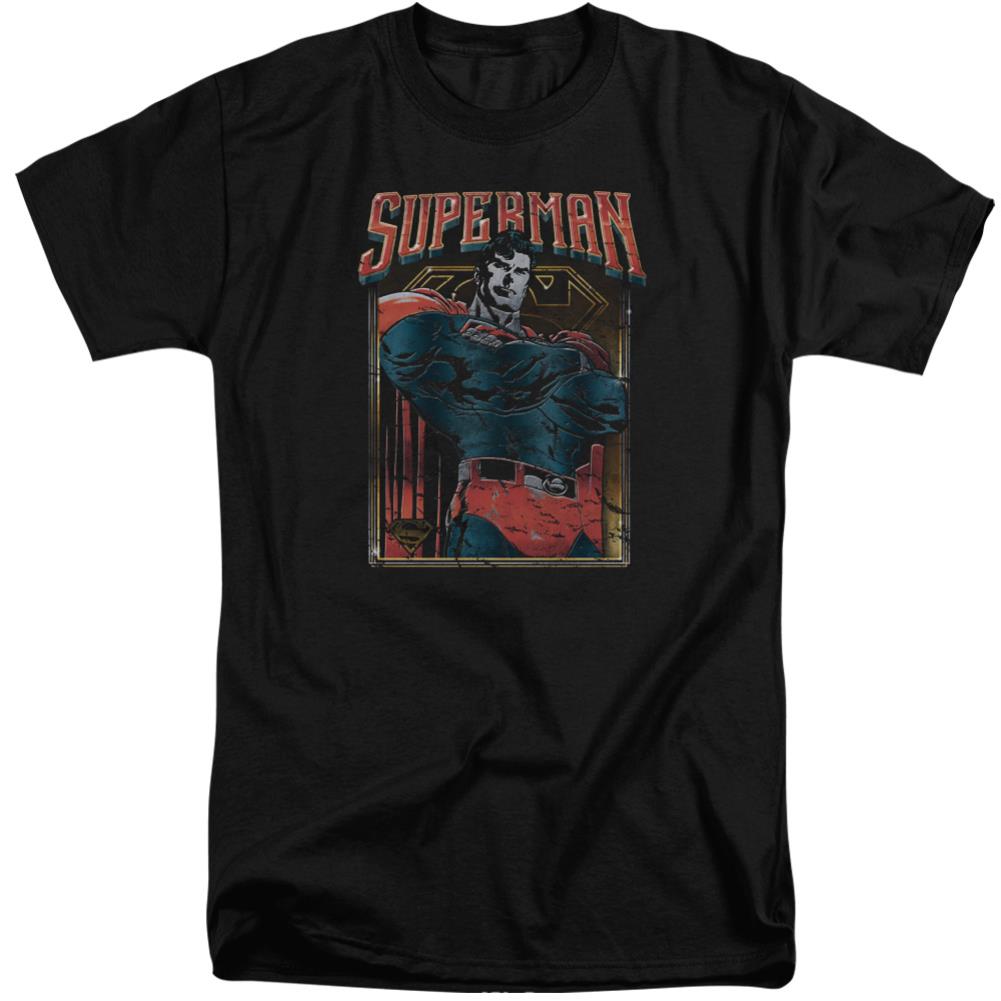 Superman Head Bang Men's 18/1 Tall Cotton SS T