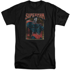 Superman Head Bang Men's 18/1 Tall Cotton SS T