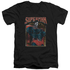 Superman Head Bang Men's 30/1 Cotton Slim V-Neck T