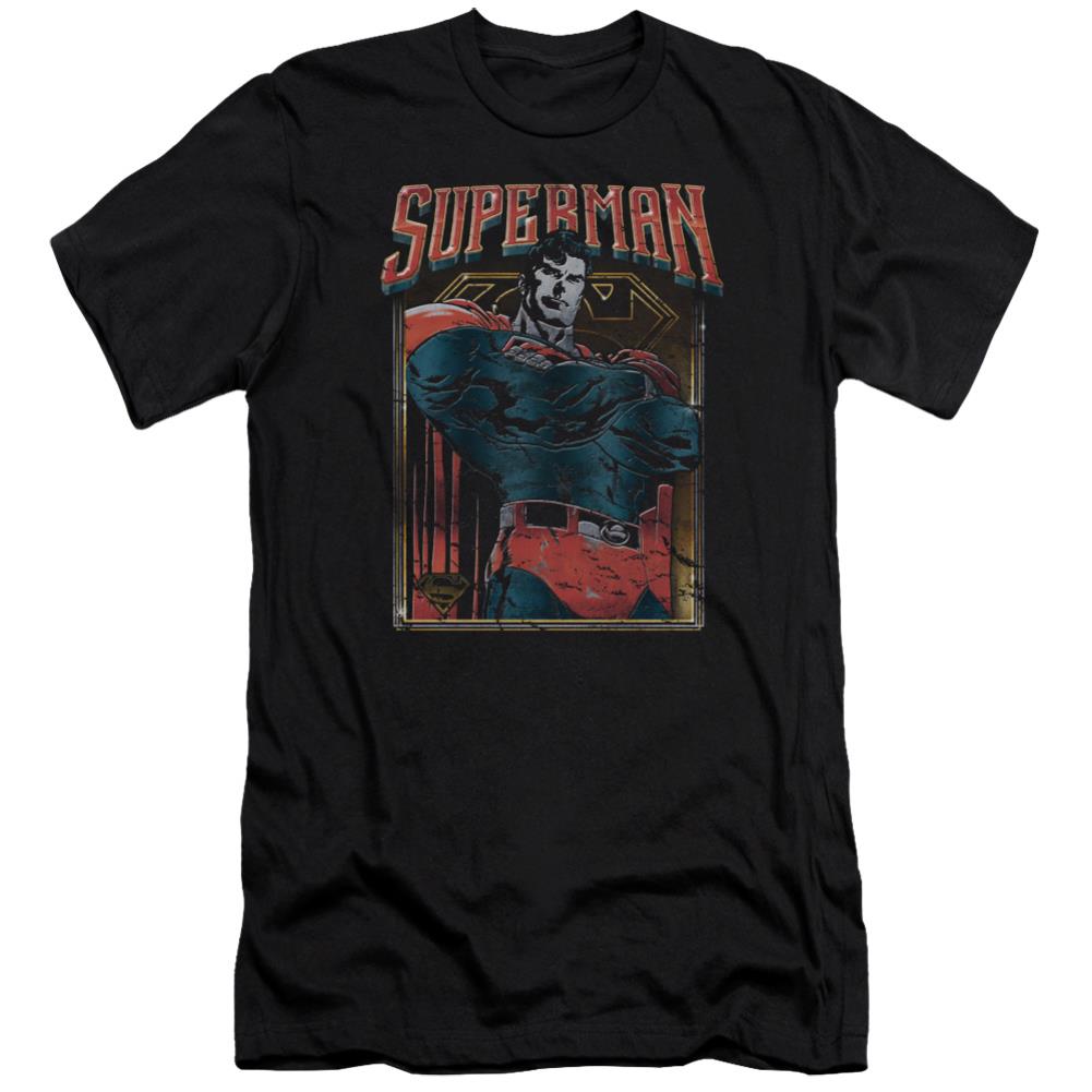 Superman Head Bang Men's Ultra-Soft 30/1 Cotton Slim SS T