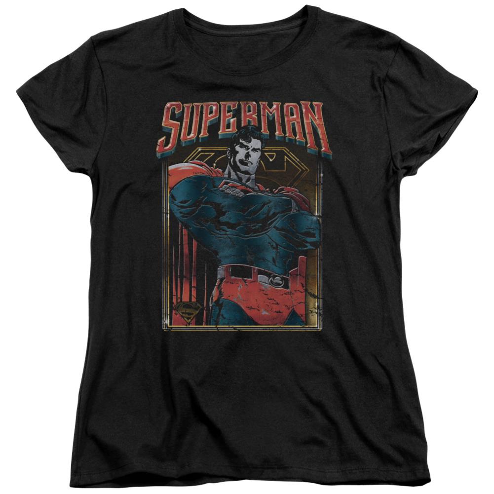 Superman Head Bang Women's 18/1 Cotton SS T