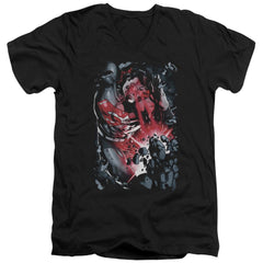 Superman Heat Blast Men's 30/1 Cotton Slim V-Neck T