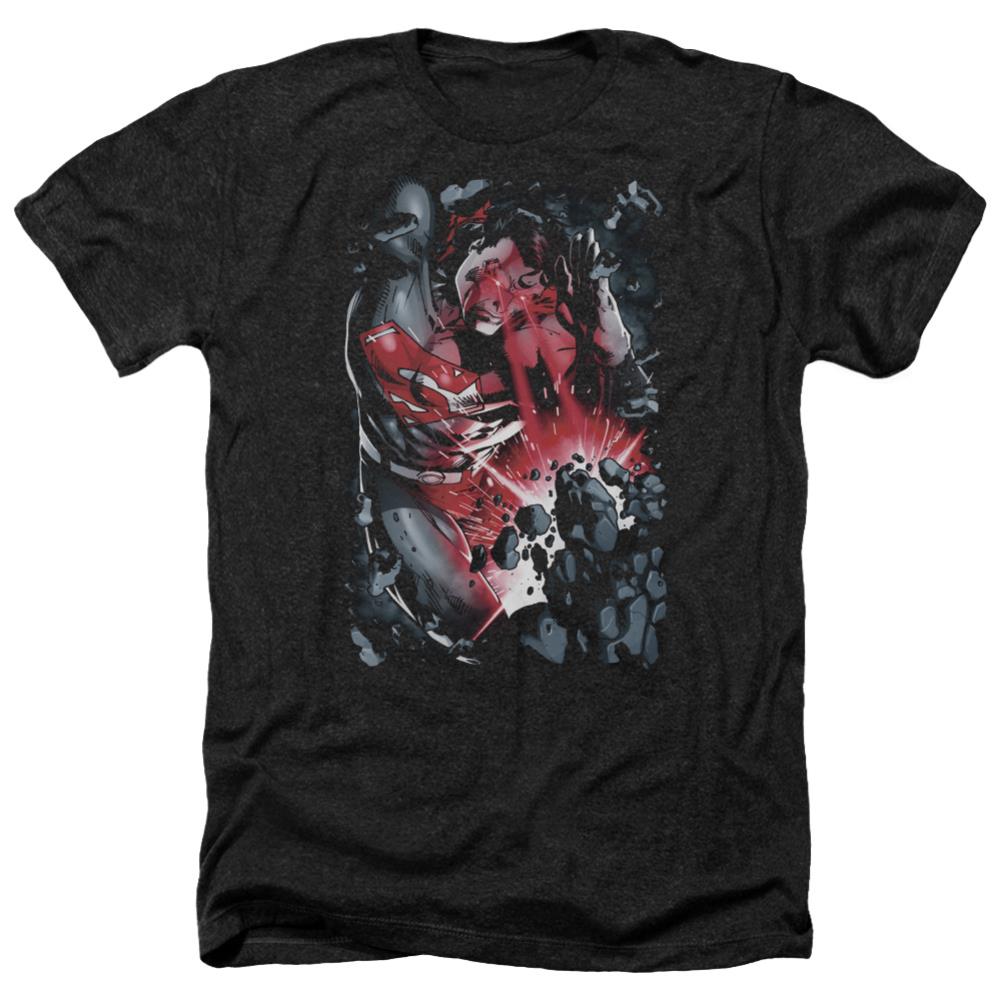 Superman Heat Blast Men's 30/1 Heather 60 40 Poly SS T
