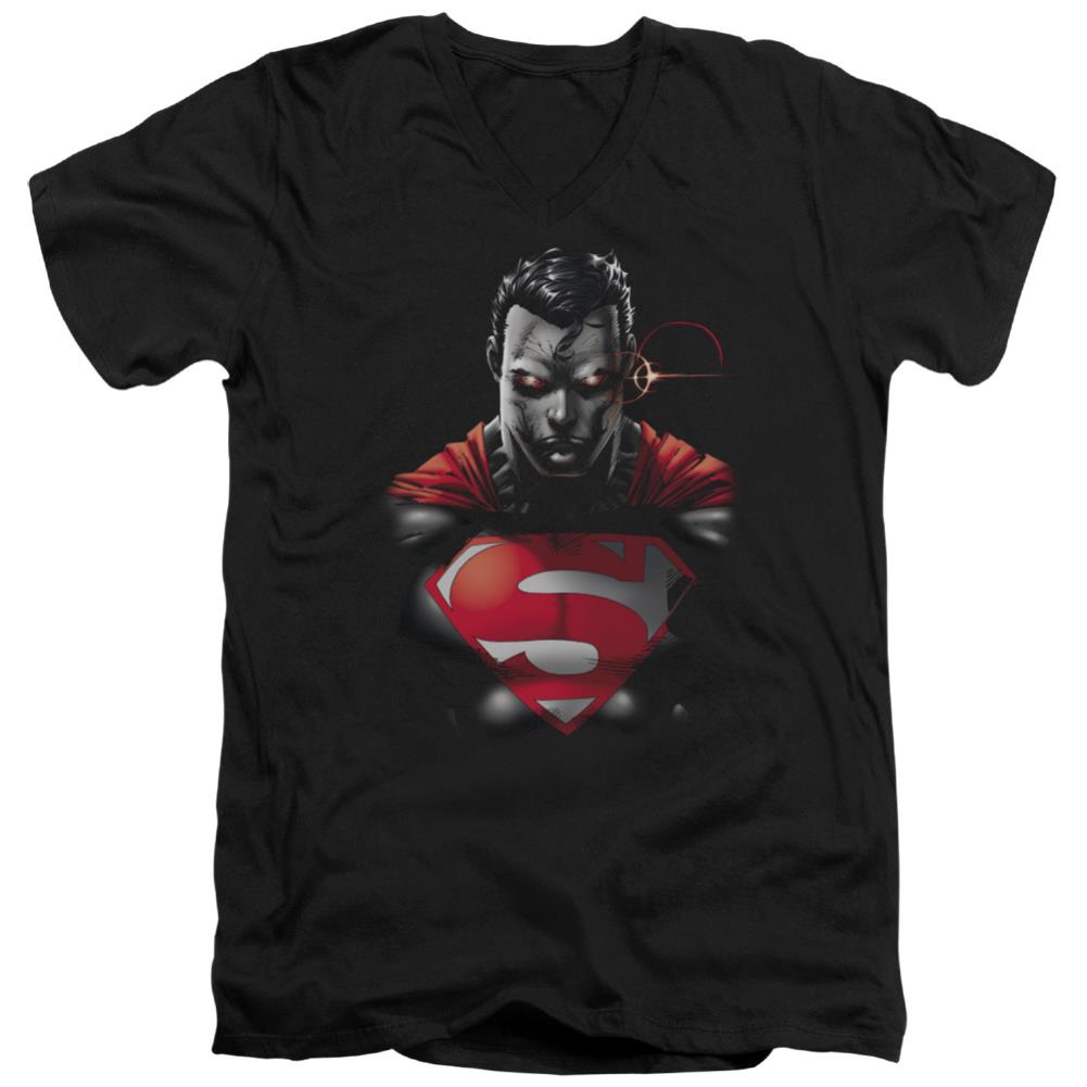 Superman Heat Vision Charged Men's 30/1 Cotton Slim V-Neck T