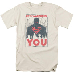 Superman Hes Watching You Men's 18/1 Cotton SS T
