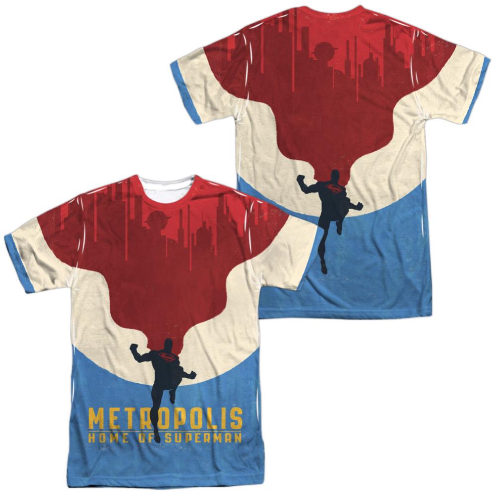 Superman Home (Front/Back Print) Men's Regular Fit Polyester SS T