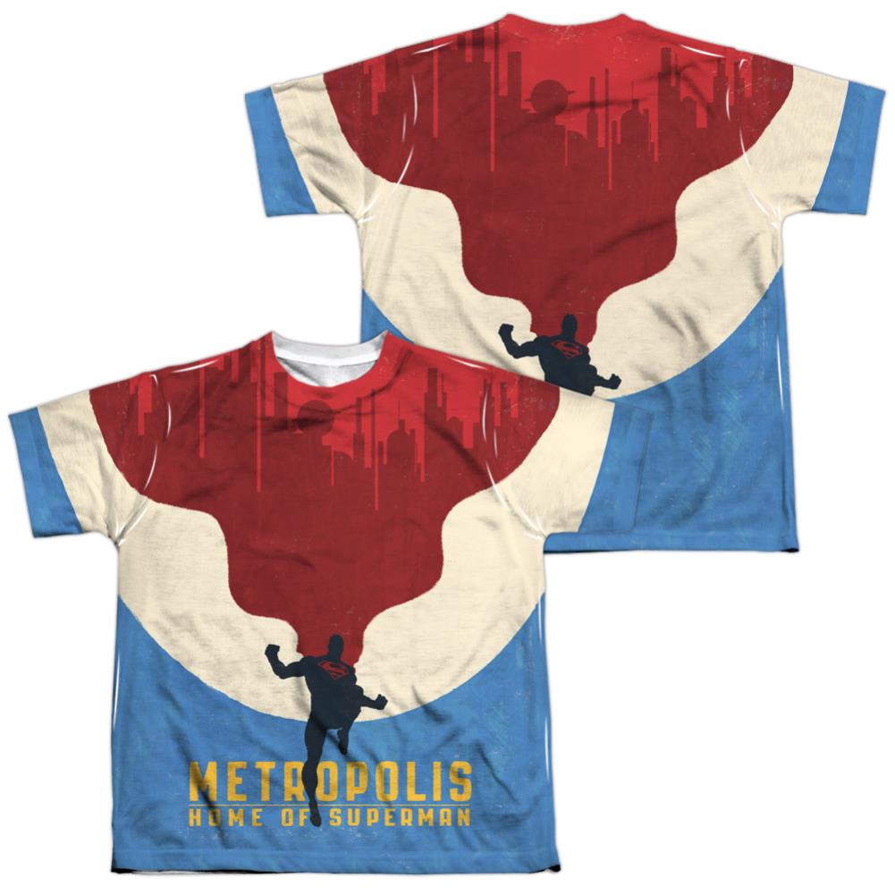 Superman Home (Front/Back Print) Youth Regular Fit Poly SS T