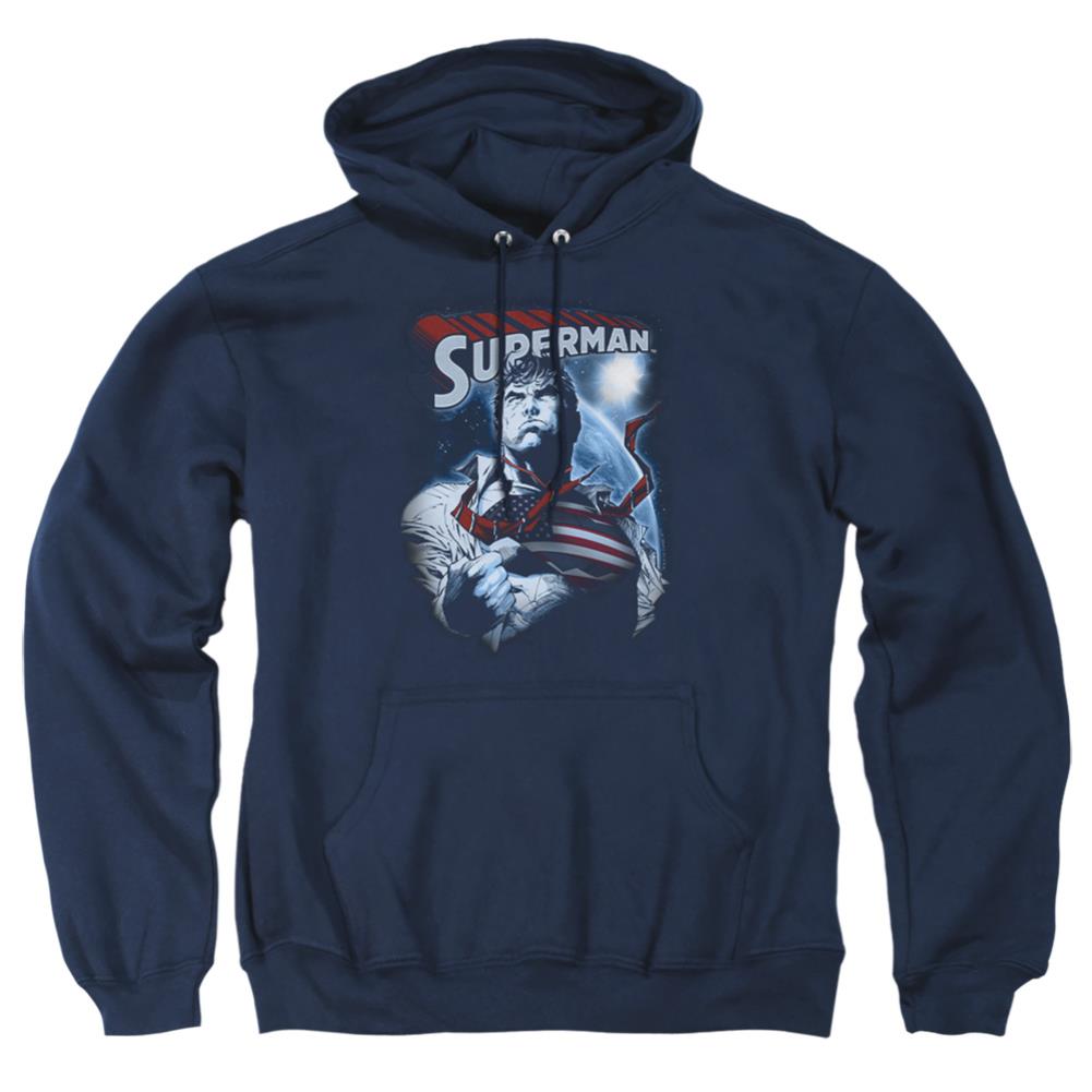 Superman Honor And Protect Men's Pull-Over 75 25 Poly Hoodie