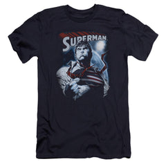 Superman Honor And Protect Men's Ultra-Soft 30/1 Cotton Slim SS T