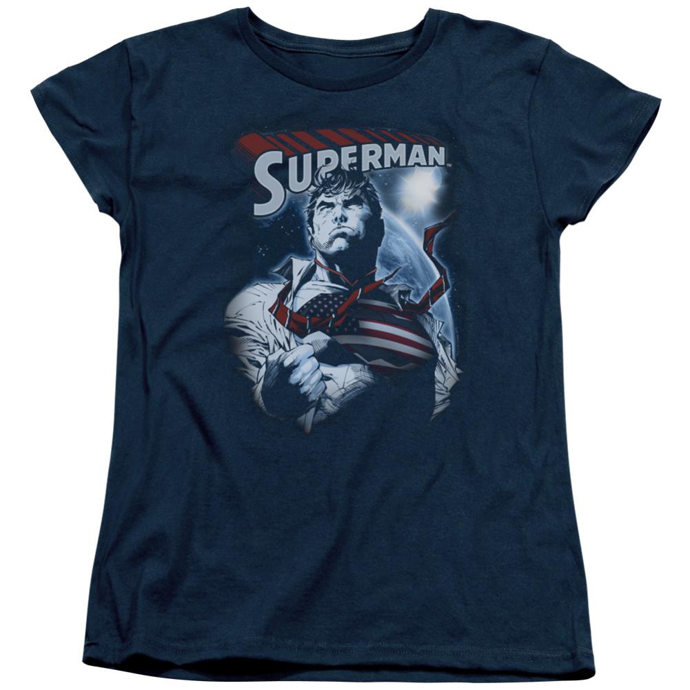 Superman Honor And Protect Women's 18/1 Cotton SS T