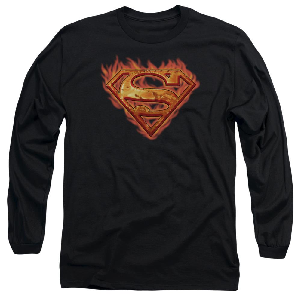 Superman Hot Metal Men's 18/1 Cotton LS T