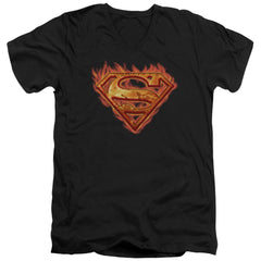 Superman Hot Metal Men's 30/1 Cotton Slim V-Neck T