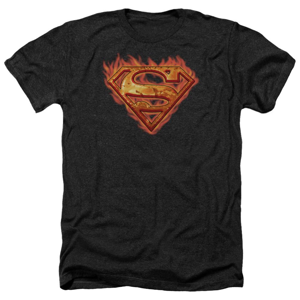 Superman Hot Metal Men's 30/1 Heather 60 40 Poly SS T