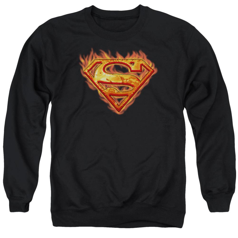 Superman Hot Metal Men's Crewneck 50 50 Poly LS T