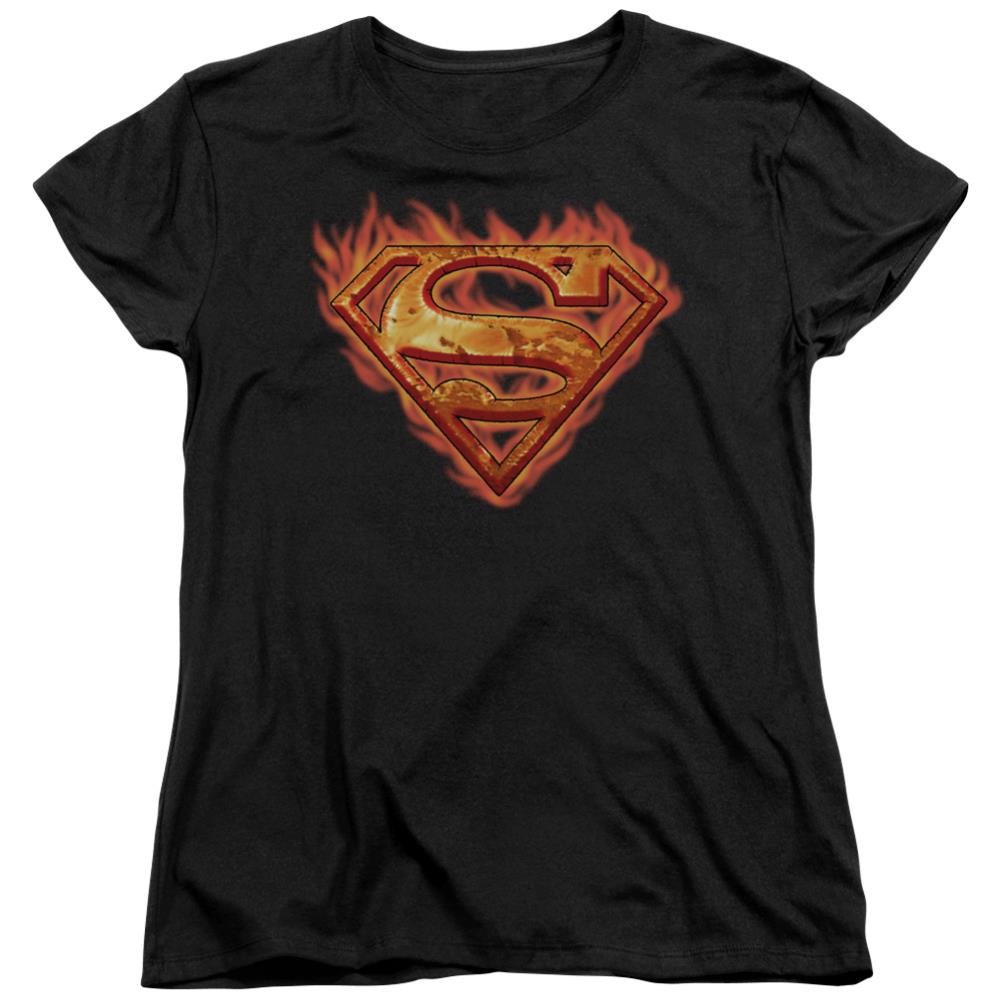 Superman Hot Metal Women's 18/1 Cotton SS T