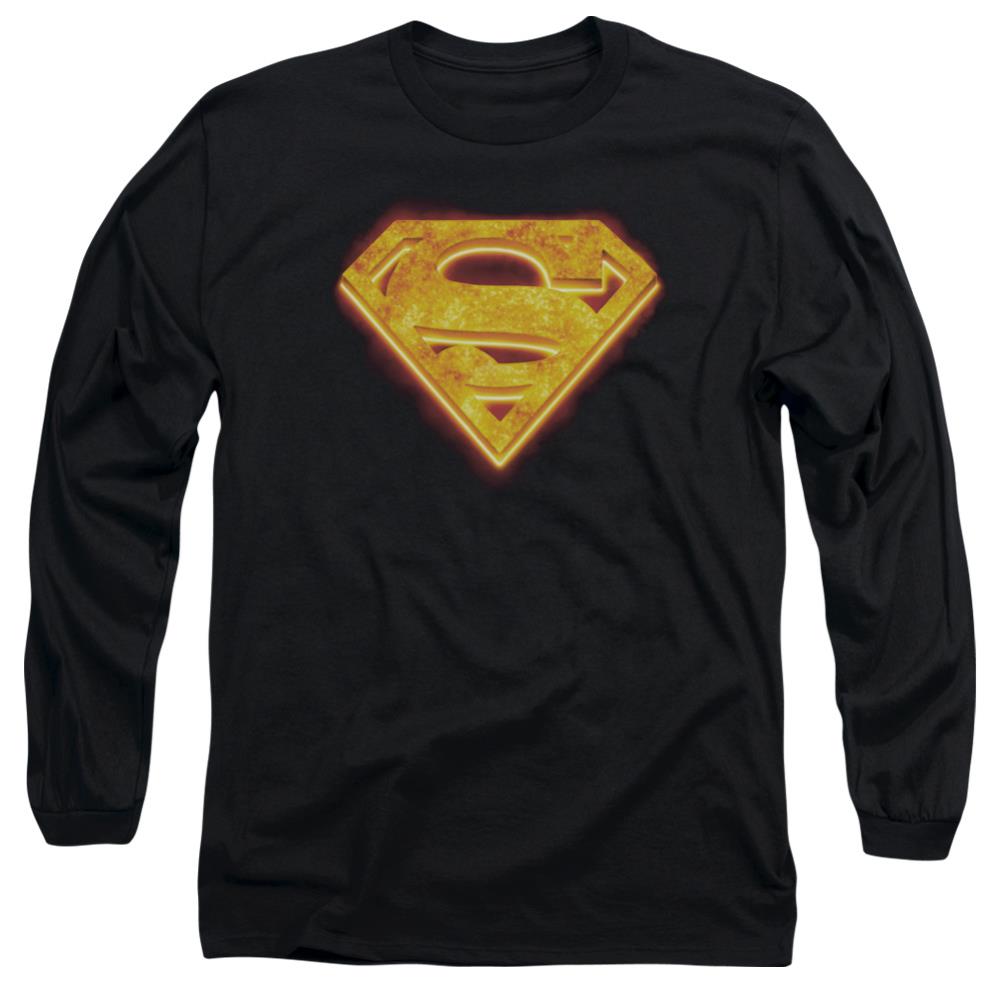 Superman Hot Steel Shield Men's 18/1 Cotton LS T