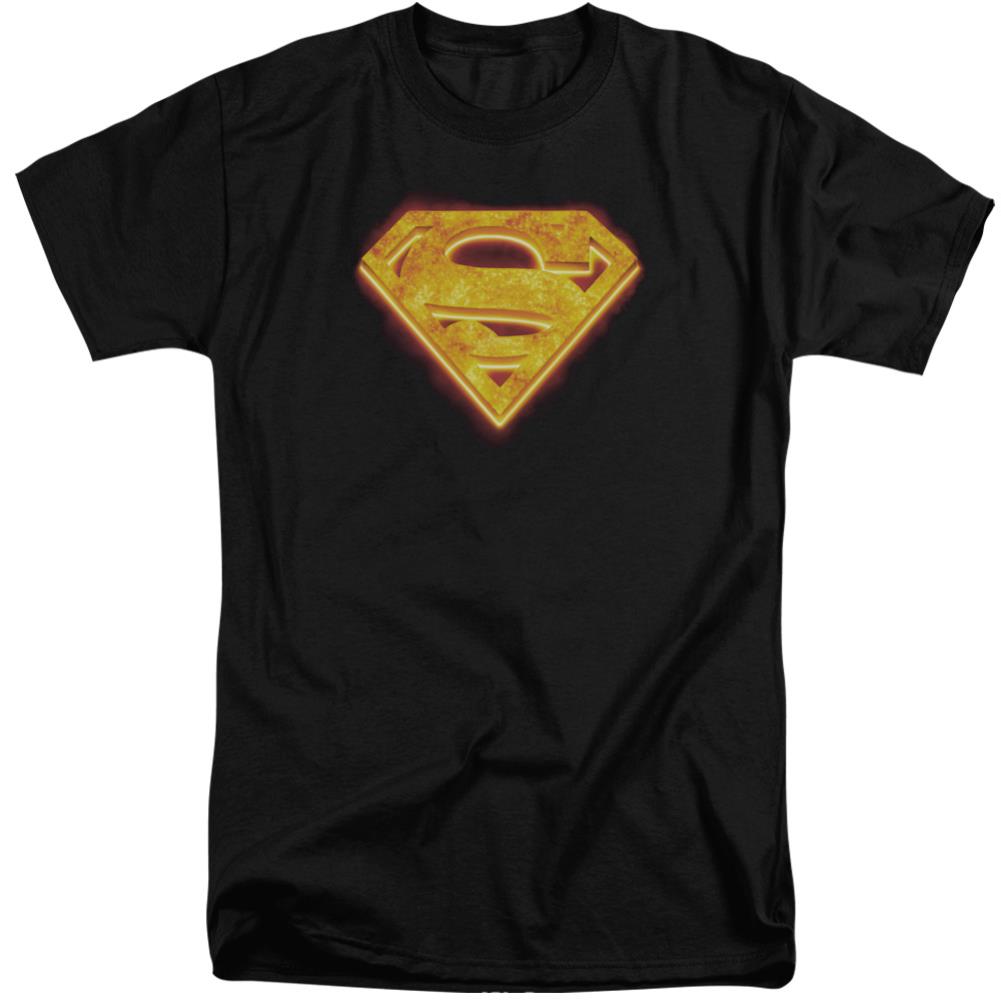 Superman Hot Steel Shield Men's 18/1 Tall Cotton SS T